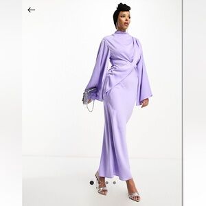 Satin Wrap Maxi Dress